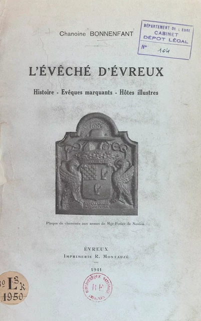 L'évêché d'Évreux -  Bonnenfant - FeniXX réédition numérique