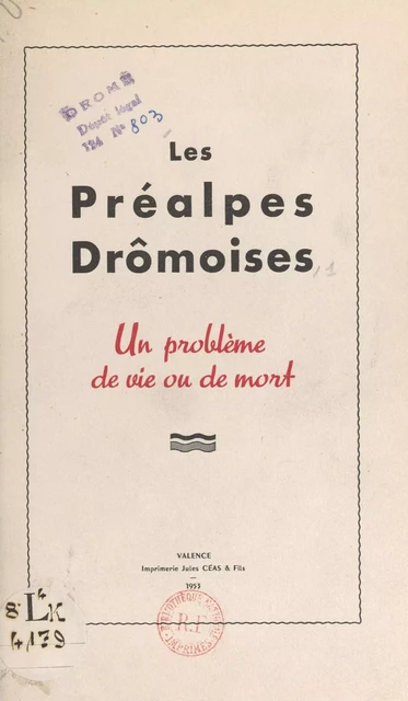 Les Préalpes drômoises -  Préfecture de la Drôme - FeniXX réédition numérique