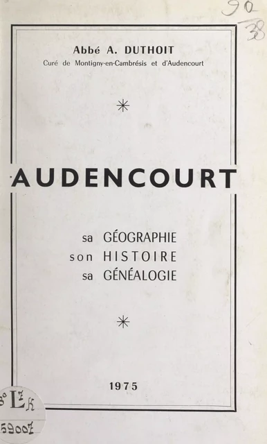 Audencourt - Abel Duthoit - FeniXX réédition numérique