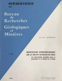 Observations hydrogéologiques sur le Sud-Est du bassin de Paris