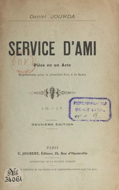 Service d'ami - Daniel Jourda - FeniXX réédition numérique