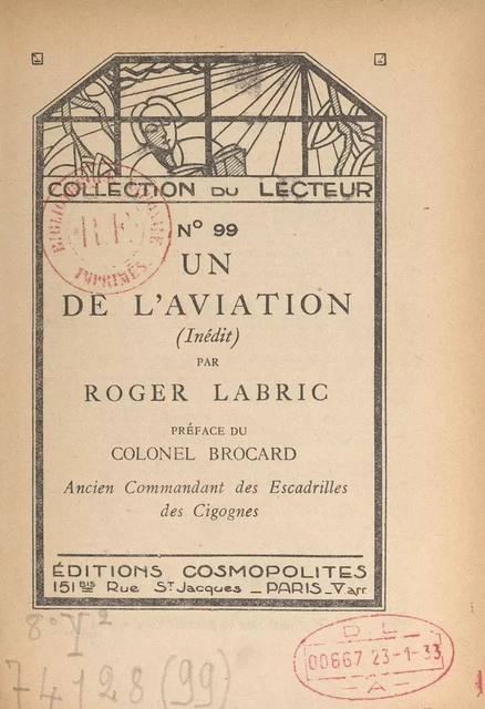 Un de l'aviation (inédit) - Roger Labric - FeniXX réédition numérique