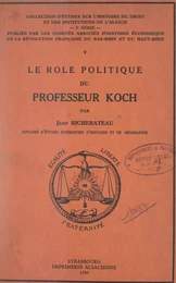 Le rôle politique du professeur Koch