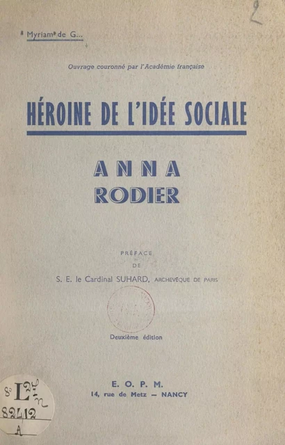 Anna Rodier - Myriam de G. - FeniXX réédition numérique