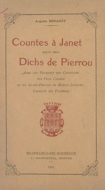 Countes à Janet - Augusto Benazet - FeniXX réédition numérique