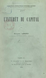 L'intérêt du capital