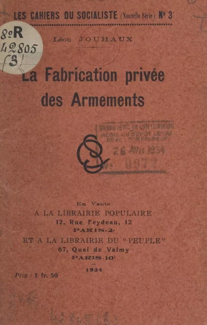 La fabrication privée des armements - Léon Jouhaux - FeniXX réédition numérique