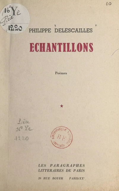 Échantillons - Philippe Delescailles - FeniXX réédition numérique