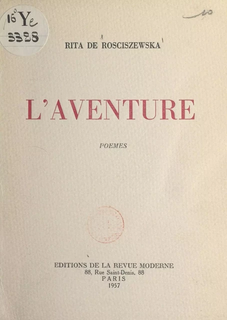 L'aventure - Rita de Rosciszewska - FeniXX réédition numérique