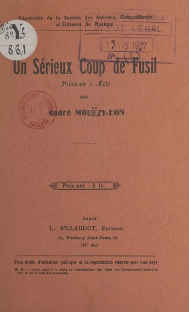 Un sérieux coup de fusil - André Mouézy-Éon - FeniXX réédition numérique