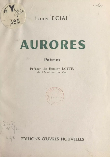 Aurores - Louis Ecial - FeniXX réédition numérique