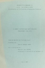 Le roman d'autocritique ouest-africain francophone (1960-1975)