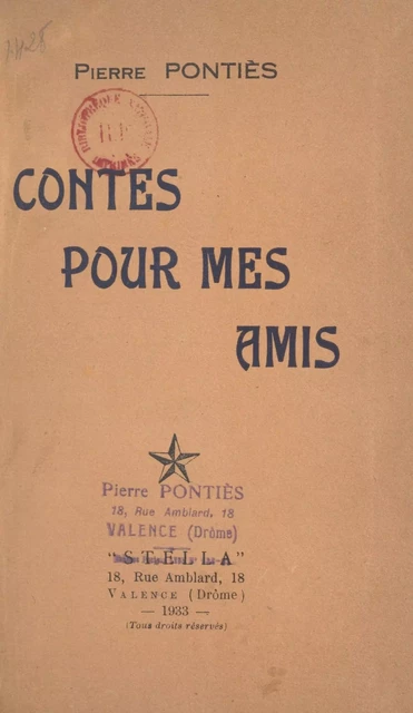 Contes pour mes amis - Pierre Ponties - FeniXX réédition numérique