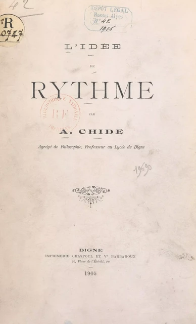 L'idée du rythme - Alphonse Chide - FeniXX réédition numérique