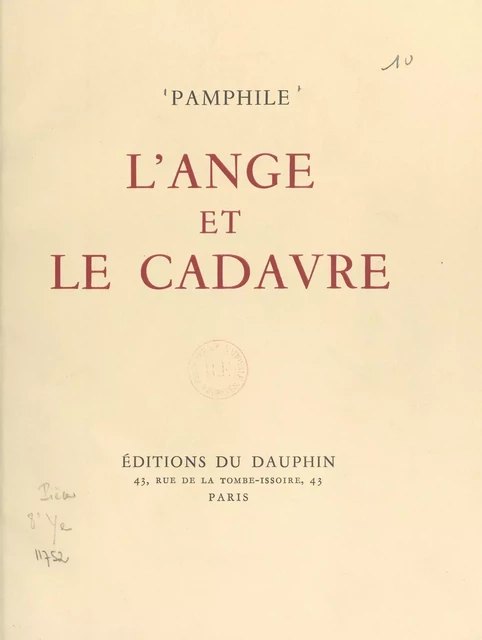 L'ange et le cadavre -  Pamphile - FeniXX réédition numérique