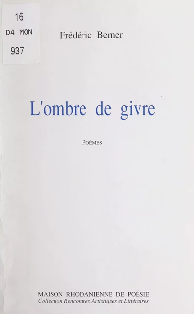 L'ombre de givre - Frédéric Berner - FeniXX réédition numérique