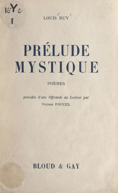 Prélude mystique - Louis Ruy - FeniXX réédition numérique