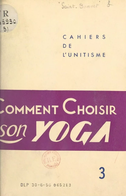 Précisions sur ce que l'on peut attendre du yoga - Georges Saint-Bonnet - FeniXX réédition numérique