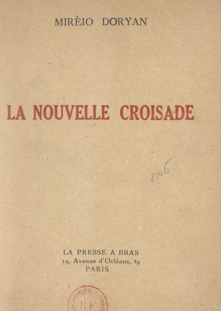 La nouvelle croisade - Miréio Doryan - FeniXX réédition numérique