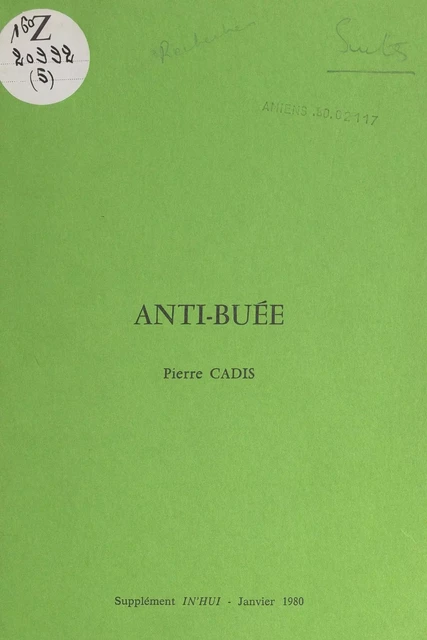 Anti-buée - Pierre Cadis - FeniXX réédition numérique