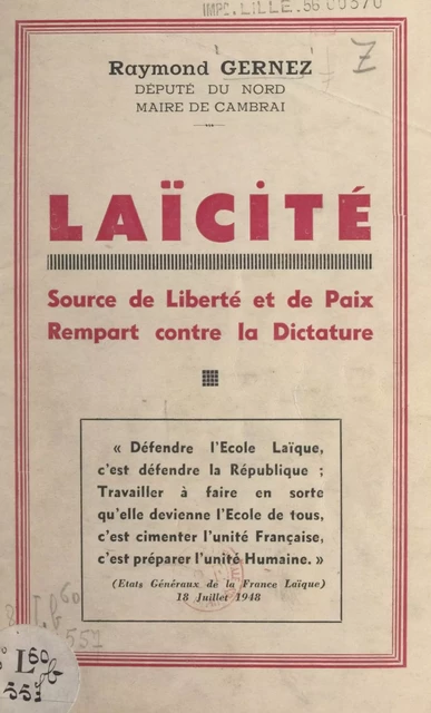 Laïcité - Raymond Gernez - FeniXX réédition numérique