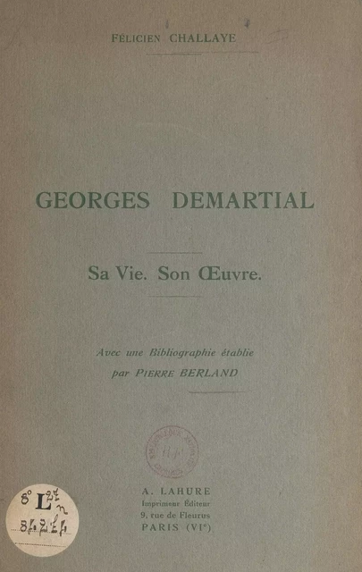 Georges Demartial - Félicien Challaye - FeniXX réédition numérique