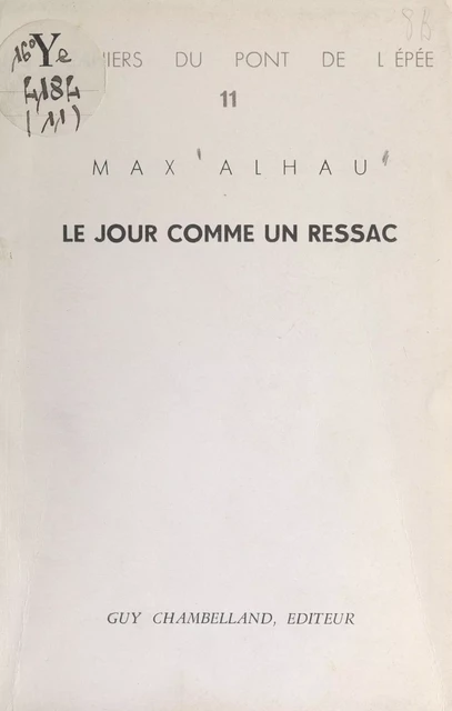 Le jour comme un ressac - Max Alhau - FeniXX réédition numérique