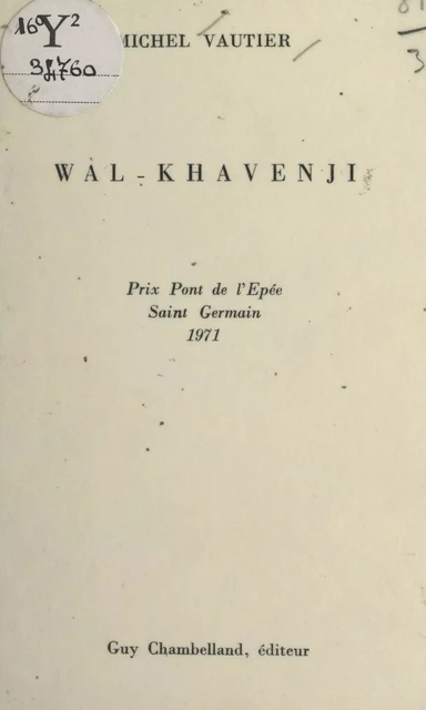 Wal-Khavenji - Michel Vautier - FeniXX réédition numérique