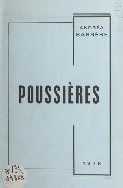 Poussières - Andréa Barrère - FeniXX réédition numérique