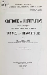 Critique et réfutation des théories exposées dans son ouvrage "Tuyaux et résonateurs"