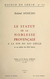 Le statut de la noblesse provençale