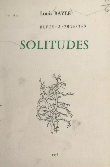 Solitudes - Louis Bayle - FeniXX réédition numérique