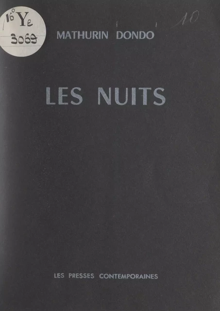 Les nuits - Mathurin Dondo - FeniXX réédition numérique