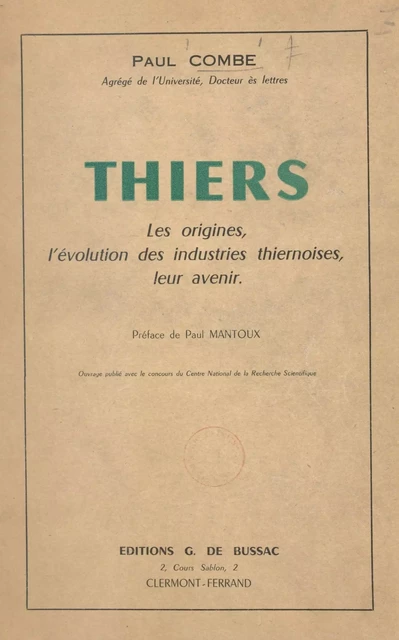 Thiers - Paul Combe - FeniXX réédition numérique