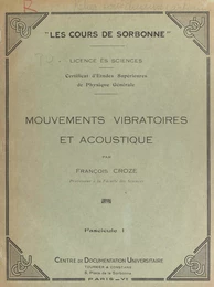 Mouvements vibratoires et acoustique (1)