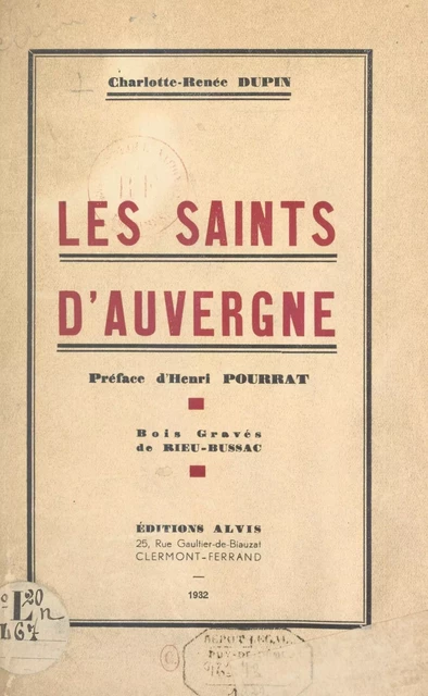 Les Saints d'Auvergne - Charlotte-Renée Dupin - FeniXX réédition numérique