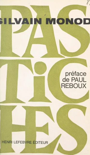 Pastiches - Silvain Monod - FeniXX réédition numérique