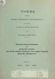 Pigments photosynthétiques et production primaire des fonds meubles néritiques d'une région tropicale (Nosy-Bé, Madagascar) (2)