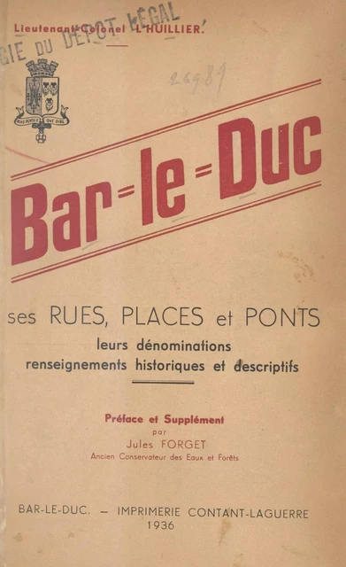 Bar-le-Duc - Charles L'Huillier - FeniXX réédition numérique