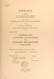 Contribution à l'étude cytologique de quelques protozoaires flagellés