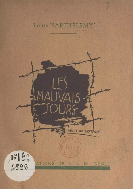 Les mauvais jours - Louis Barthélemy - FeniXX réédition numérique