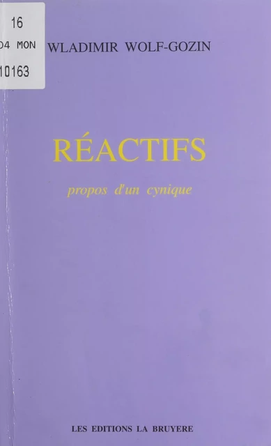 Réactifs - Wladimir Wolf-Gozin - FeniXX réédition numérique