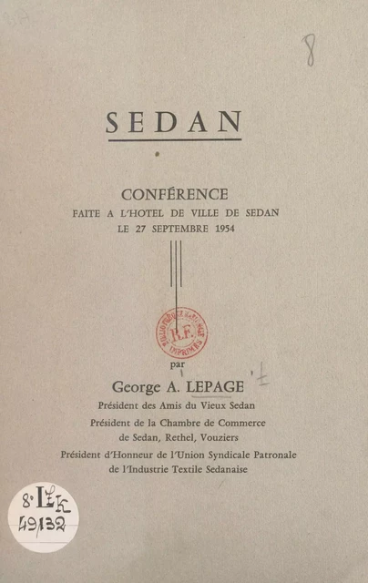 Sedan - George A. Lepage - FeniXX réédition numérique