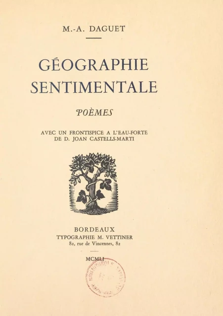 Géographie sentimentale - Marie-Antoinette Daguet - FeniXX réédition numérique