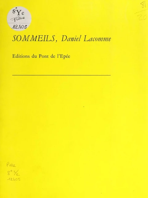 Sommeils - Daniel Lacomme - FeniXX réédition numérique