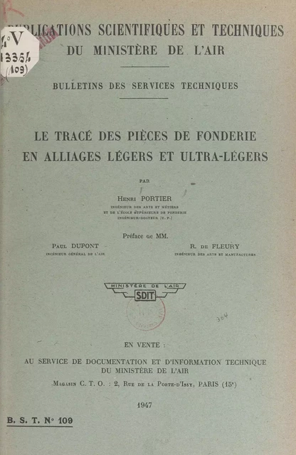 Le tracé des pièces de fonderie en alliages légers et ultra-légers - Henri Portier - FeniXX réédition numérique