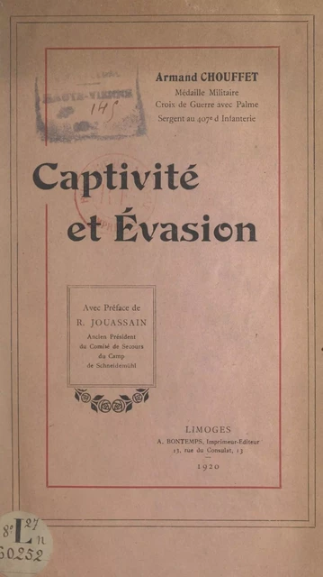 Captivité et évasion - Armand Chouffet - FeniXX réédition numérique