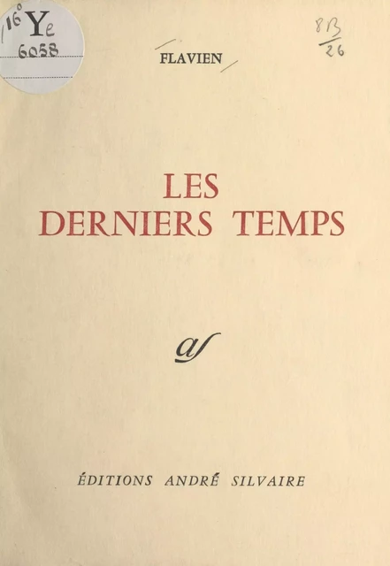 Les derniers temps - Jean Flavien - FeniXX réédition numérique