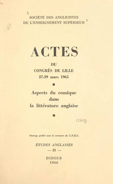 Aspects du cosmique dans la littérature anglaise -  Société des anglicistes de l'enseignement supérieur - FeniXX réédition numérique