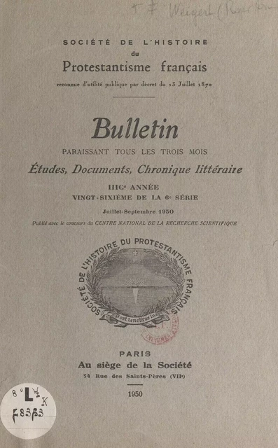 L'Hôtel de la Grange Batelière, la Halle de l'Octroi et l'église de la Rédemption - Roger-Armand Weigert - FeniXX réédition numérique